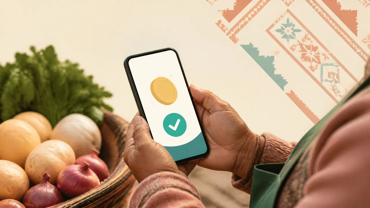 Vendedora peruana recibe en su celular la notificación de préstamo aprobado